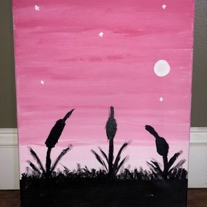 Pink Sunset Painting
